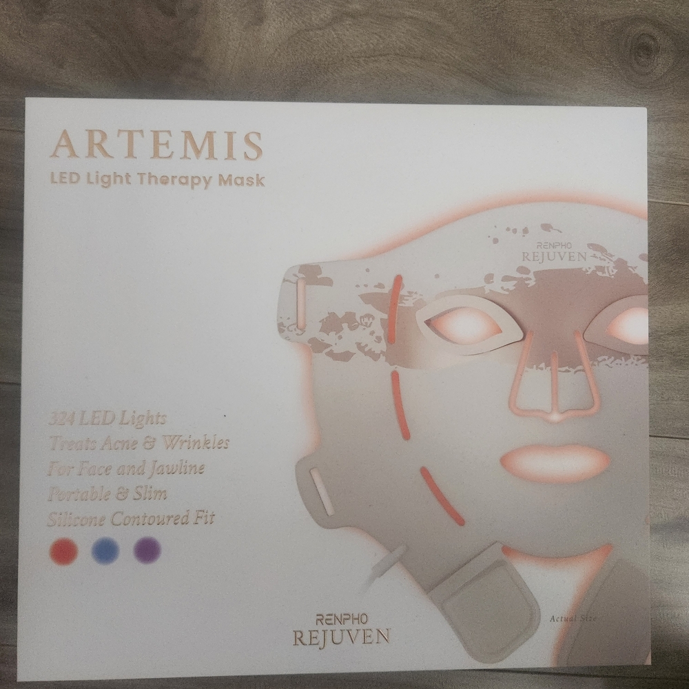 Renpho Rejuven Artemis LED Light Therapy Mask - White and Gray